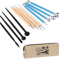 ecjiuyi 12pcs bola Stylus Dotting Tools para cerámica de arcilla cerámica muñeca modelado flores Rock la pintura Mandala Arte de papel con Caso de almacenamiento - Arteztik