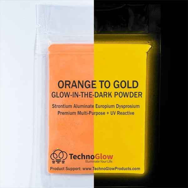 30 g Naranja brilla en la oscuridad en polvo < 50 micras + UV reactiva - Arteztik