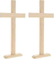 Juvale - Cruz de madera sin terminar para decoración del hogar (2 unidades) - Arteztik
