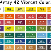Artsy Watercolor Paint Set - 42 colores surtidos con 3 cepillos - Perfect Foldable Watercolor Field Sketch Set para pintura al aire libre - Travel Pocket Watercolor Kit - Arteztik