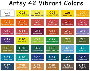 Artsy Watercolor Paint Set - 42 colores surtidos con 3 cepillos - Perfect Foldable Watercolor Field Sketch Set para pintura al aire libre - Travel Pocket Watercolor Kit - Arteztik
