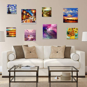 9 paquetes de lona estirada para pintura artesanal, Fengek 4.0 in, 6.0 in, 8.0 in lienzo artístico para proyectos de acrílico y aceite - Arteztik