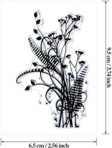 Outus 6 hojas de sellos transparentes de silicona para hacer tarjetas con diseño de girasol, diente de león, lavanda, tulipanes, flores y hojas para hacer tarjetas y álbumes de recortes - Arteztik