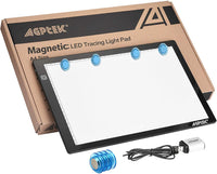 Agptek Bloc, tableta de dibujo, caja de luz para calcar led, brillo ajustable para proyectos de dibujos, bocetos - Arteztik
