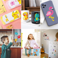 Sinceroduct - Juego de 64 pegatinas de pintura con diamantes 5D para niños y adultos principiantes, pintura en forma de palo marcada con diamantes por números, más lindos animales, dinosaurios, regalo para niños - Arteztik