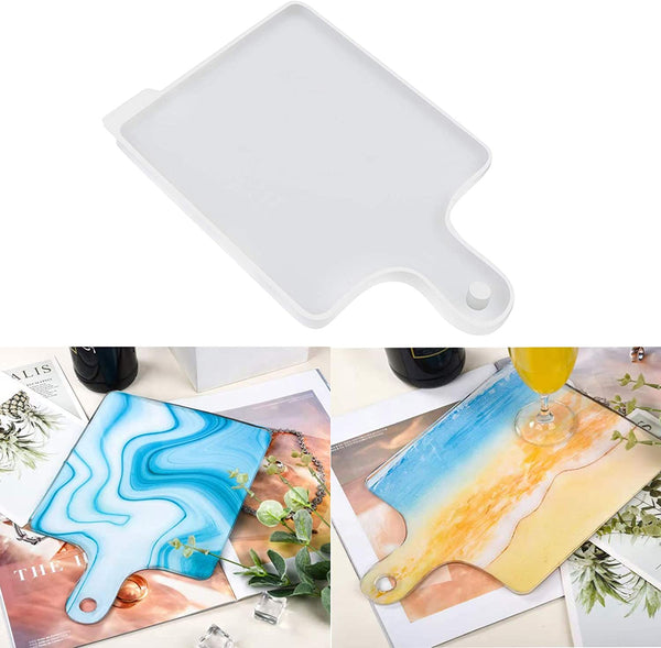 Molde de resina OPine, moldes de silicona de resina, moldes de bandeja para resina epoxi, tabla de servir de resina de bricolaje, bandeja de servir de resina, ideal para decoración del hogar, pintura de olas de océano de resina - Arteztik