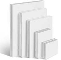 COYMOS Stretched White Blank Canvas for Painting, Acrylic, Oil, Wet Art Media - Multi Pack Pre-Stretched Canvas 100% Cotton Canvas Boards for Artists - 10 Pack 4"x4", 5"x7", 8"x10", 9"x12", 11"x14" - Arteztik
