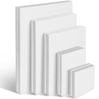 COYMOS Stretched White Blank Canvas for Painting, Acrylic, Oil, Wet Art Media - Multi Pack Pre-Stretched Canvas 100% Cotton Canvas Boards for Artists - 10 Pack 4"x4", 5"x7", 8"x10", 9"x12", 11"x14" - Arteztik