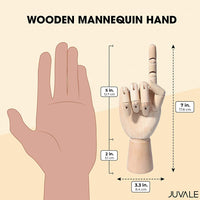 Maniquí de madera de mano para dibujo y exhibición de joyería (7 pulgadas) - Arteztik
