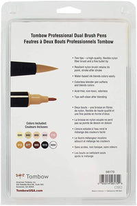 Tombow 56170 - Rotuladores de doble pincel, retrato (10 unidades), color negro - Arteztik