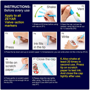 Rotuladores de pintura ZEYAR, certificado AP, punta extrafina, 18 colores, tinta permanente y resistente al agua, funciona en roca, madera, vidrio, metal y cerámica y casi todas las superficies. - Arteztik