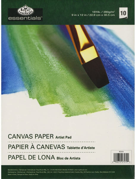 Royal & Langnickel – 10-sheet lona Essentials Artista Bloc de papel, 9-inch por 12-Inch - Arteztik