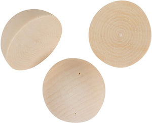 Bolas de madera divididas – Paquete de 100 bolas de media madera sin terminar, mini hemisferio, medias bolas para proyectos de bricolaje, artes infantiles y suministros de manualidades, 1 pulgada de diámetro - Arteztik