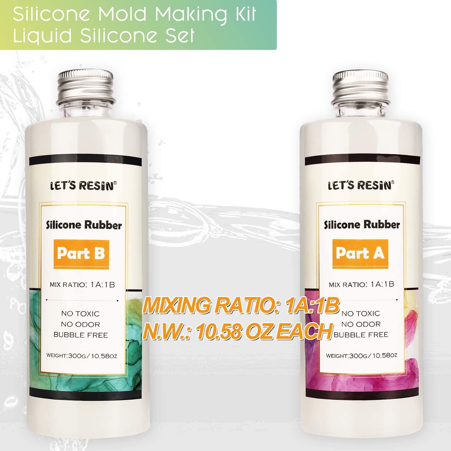 LET'S RESIN Kit de fabricación de moldes de silicona 0A, silicona para  moldeo extra suave y elástica, 70.5 onzas, silicona líquida para hacer  moldes