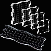 WeiMeet - 5 bloques de sellos acrílicos transparentes con líneas de cuadrícula para álbumes de recortes, manualidades - Arteztik