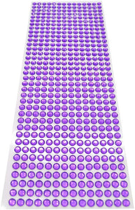 2520 pegatinas de diamantes de imitación, 5 hojas de 0.236 in, autoadhesivas, con gemas de colores, para manualidades, cuerpo, festivales de maquillaje, carnaval (morado oscuro) - Arteztik