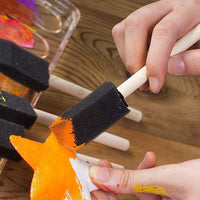Cepillos de pintura de espuma, suministros para manualidades (4 tamaños, 20 unidades) - Arteztik