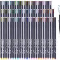 Paquete de 80 bolígrafos de colores de Tebik, 72 bolígrafos de dibujo de colores surtidos con 8 plantillas diferentes, perfecto para planificador de diario con puntos, calendario, coloración de oficina, suministros escolares - Arteztik