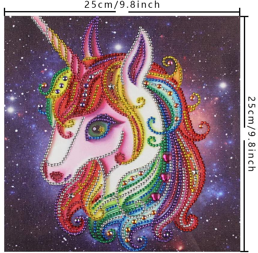 Kit de pintura de diamante con luz - diseño de unicornio