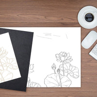 100 hojas de papel de transferencia de carbono para bricolaje de madera, papel de trabajo, lienzo y otras superficies de arte, papel de transferencia de grafito y 5 piezas de bolígrafo para repujado negro (8.3 x 11.7 pulgadas) - Arteztik
