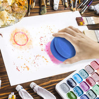 Esponja aplicadora de pintura para niños, esponjas de pintura circulares azules para dibujar arte, manualidades, arcilla de cerámica, limpieza de autos, 3.15 pulgadas - Arteztik
