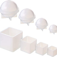 Molde de resina de 8 piezas, molde cuadrado de resina y cubo de moldeo de esfera redonda, molde de silicona epoxi, moldes de bolas para manualidades - Arteztik