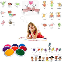 AHUMANs - Almohadilla de tinta para sellos de goma, lavable, 8 colores, para niños - Arteztik