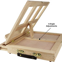 Greenco - Caballete de madera de haya portátil para escritorio y libro con cajón - Arteztik