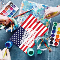Koogel - Plantilla de plástico para plantilla de 3 tamaños, diseño de bandera americana de 13/50 estrellas, para planificador, cuaderno, madera, pared, graffiti, tarjetas, manualidades, dibujo, pintura y proyectos - Arteztik
