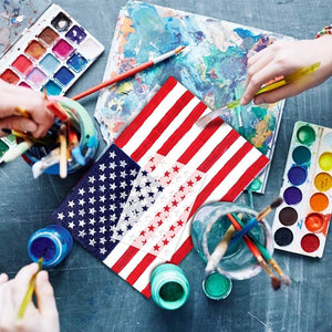 Koogel - Plantilla de plástico para plantilla de 3 tamaños, diseño de bandera americana de 13/50 estrellas, para planificador, cuaderno, madera, pared, graffiti, tarjetas, manualidades, dibujo, pintura y proyectos - Arteztik