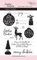 Sellos transparentes con sellos de Navidad para casa de granja con texto en inglés "Joy To The World", 10 unidades - Arteztik
