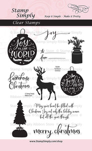 Sellos transparentes con sellos de Navidad para casa de granja con texto en inglés "Joy To The World", 10 unidades - Arteztik
