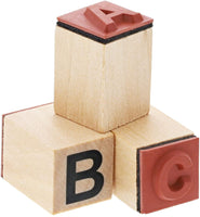 Juvale Alphabet - Sellos de goma de madera, letras superiores e inferiores con símbolos, 60 unidades - Arteztik
