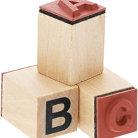 Juvale Alphabet - Sellos de goma de madera, letras superiores e inferiores con símbolos, 60 unidades - Arteztik