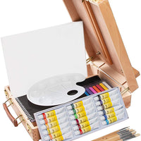 Caja de almacenamiento de pintura de caballete de arte Suministros para pintura caballete de mesa de madera para dibujar y dibujar estudiante (cuadro de caballete) - Arteztik