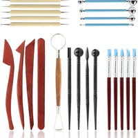 Herramientas de arcilla polimérica, 23 piezas, kit de herramientas de modelado de arcilla para escultura de cerámica, incluye herramientas de punteado de madera, bolígrafos de punta de goma, herramienta de bolígrafo táctil, herramientas de modelado de cer - Arteztik