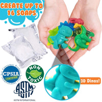 Dinonano Dino - Kit de jabón para hacer jabón de dinosaurios con base de jabón para hacer jabón STEM, kit de ciencia y manualidades para niños de 5 6 7 8 9 años + niños niñas juguetes - Arteztik