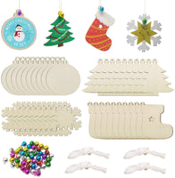 50 adornos de madera sin terminar para decoración navideña y manualidades, 10 estilos de madera sin terminar para decoración de Navidad y manualidades - Arteztik
