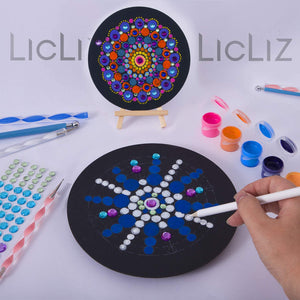 LicLiz Mandala Juego de herramientas de punteado con pintura acrílica de 12 colores y kit de 31 herramientas de pintura - Arteztik