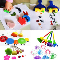 Himeeu 53 piezas de esponjas de pintura, kits de herramientas de arte para niños, herramientas de dibujo para manualidades, esponjas redondas, color al azar - Arteztik