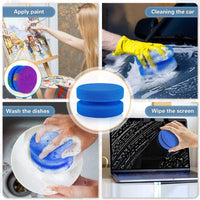 Esponja aplicadora de pintura circular Canisto, esponjas de acuarela azul y negro para detalles de coche, cepillo de llanta perfecto para pintura, manualidades, cocina, 3.15 pulgadas x 1.9 pulgadas (4 unidades) - Arteztik
