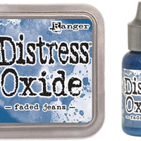 Special Bundle Ranger Tim Holtz Distress – Óxido Faded Jeans + Almohadilla de tinta para envejecer grabados - Arteztik