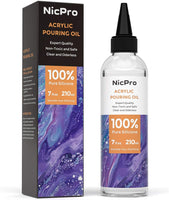 Nicpro - Aceite acrílico para arte, vierta medio 7 onzas. Suministros de vertido líquido 100% silicona compatible con todas las pinturas acrílicas o acuarelas. - Arteztik
