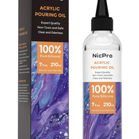 Nicpro - Aceite acrílico para arte, vierta medio 7 onzas. Suministros de vertido líquido 100% silicona compatible con todas las pinturas acrílicas o acuarelas. - Arteztik