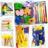 Himeeu 53 piezas de esponjas de pintura, kits de herramientas de arte para niños, herramientas de dibujo para manualidades, esponjas redondas, color al azar - Arteztik