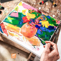 Nicpro Juego completo de pintura acrílica, 24 colores ricos de pigmentos (0.4 fl oz), 12 pinceles, caballete de madera, lienzo para principiantes, suministros de arte para artistas, adultos, estudiantes y niños - Arteztik