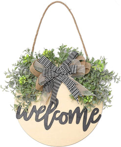 Juego de 3 rebanadas de madera en blanco para decoración de puerta delantera, cartel de madera sin terminar, con cordel y 3 lazos, 12 cintas transparentes para manualidades y decoración de Navidad - Arteztik