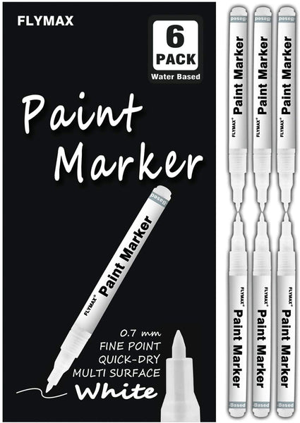 Rotuladores de pintura blanca, marcadores acrílicos permanentes, paquete de  2 unidades, a base de agua, secado rápido, marcadores de pintura
