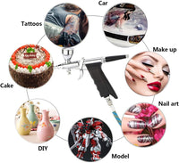 Youteo - Kit de aerógrafo de doble acción con agujas de 0.012 in para tatuaje, maquillaje, arte de uñas, pintura de afición - Arteztik
