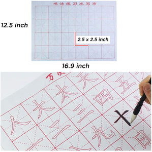Juego de pinceles para caligrafía china, regrabable, tela con cepillo para principiantes - Arteztik
